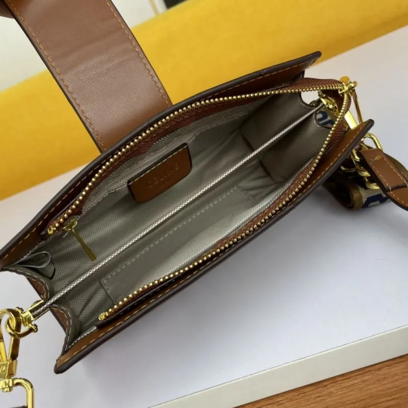 Celine Brown Crossbody Satchel Bag 666 - Image 7