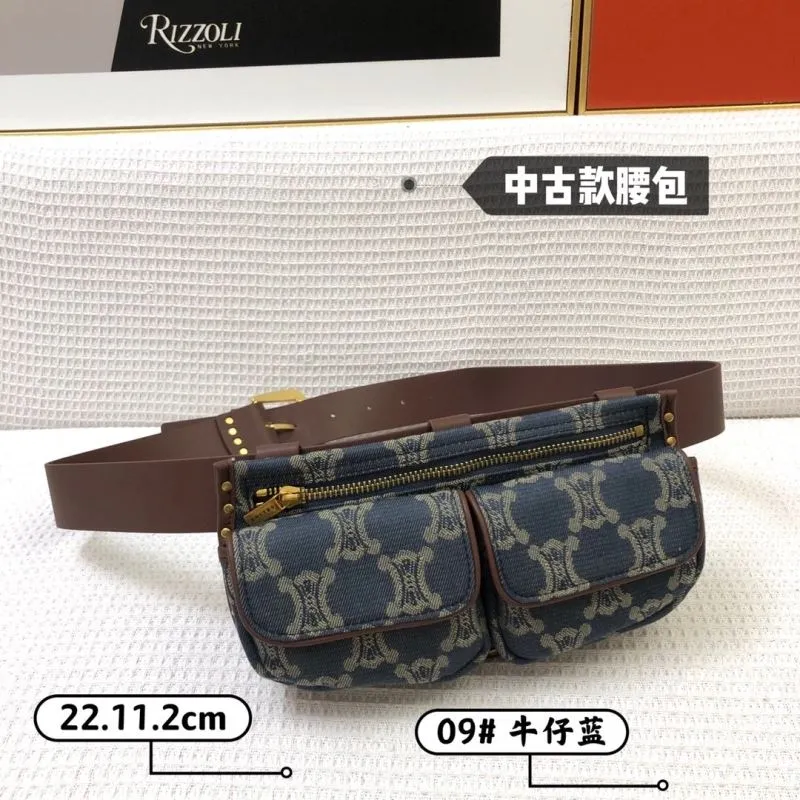 Celine Denim Blue Waist Bag 669 - Image 3