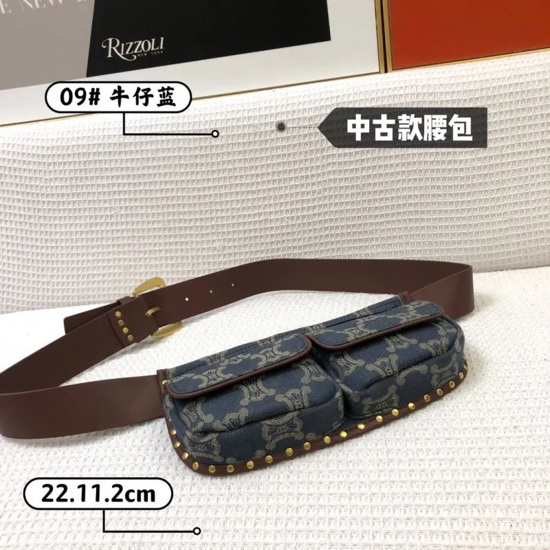 Celine Denim Blue Waist Bag 669 - Image 6