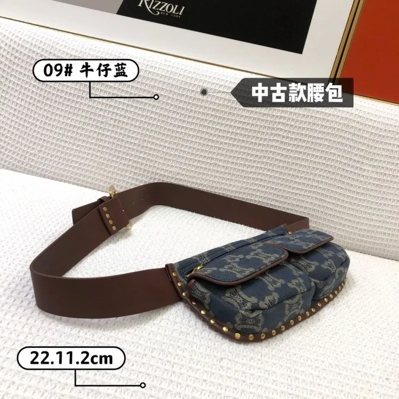 Celine Denim Blue Waist Bag 669 - Image 7