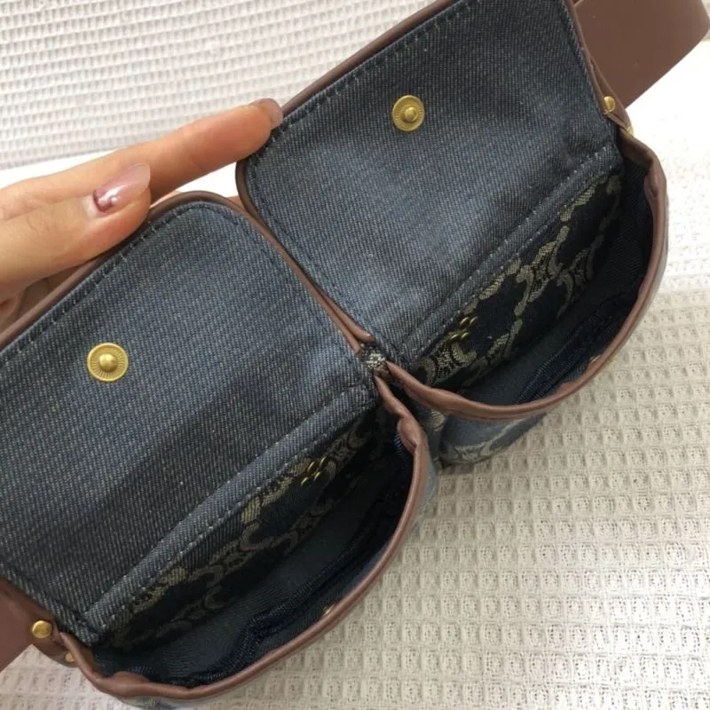 Celine Denim Blue Waist Bag 669 - Image 9