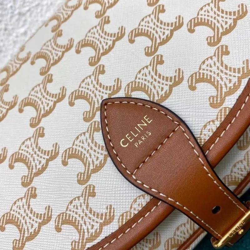 Celine Beige Saddle Crossbody Bag 675 - Image 5