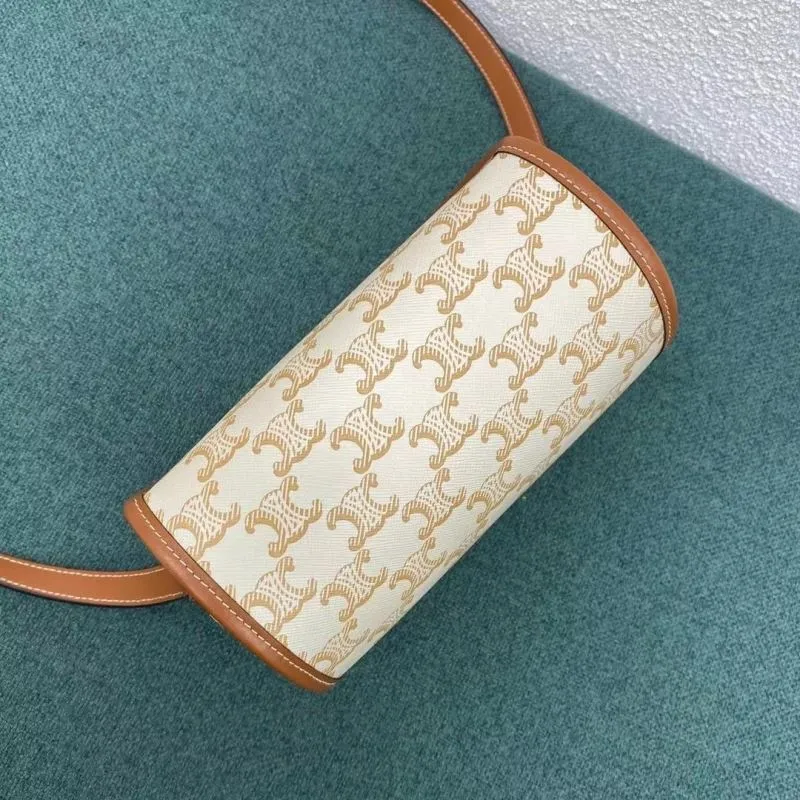 Celine Beige Saddle Crossbody Bag 675 - Image 6
