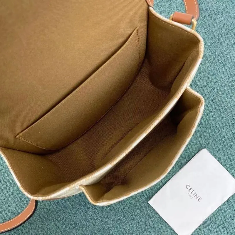 Celine Beige Saddle Crossbody Bag 675 - Image 7