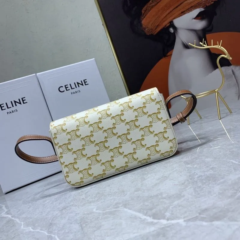 Celine White Gold Monogram Satchel Bag 20-10-4cm - Image 3
