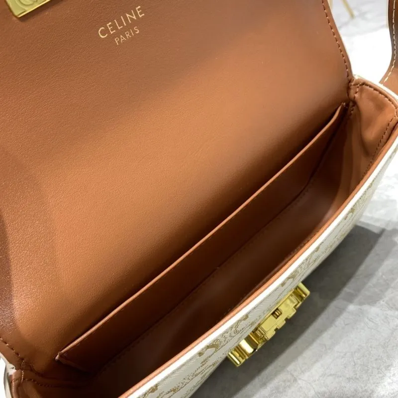 Celine White Gold Monogram Satchel Bag 20-10-4cm - Image 8