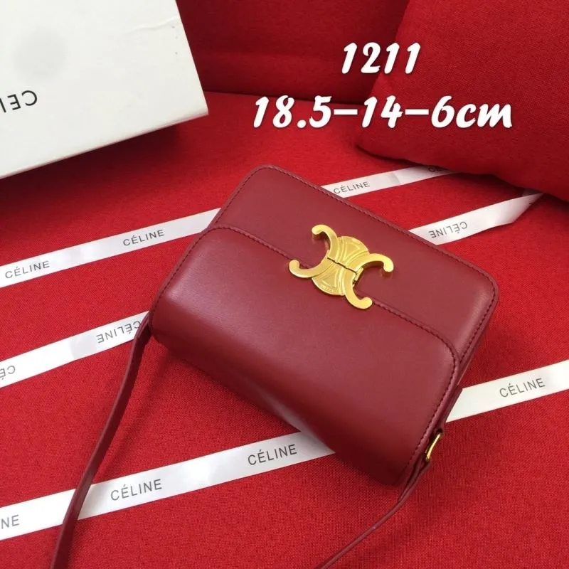 Celine Red Crossbody Satchel Bag 1211 - Image 3