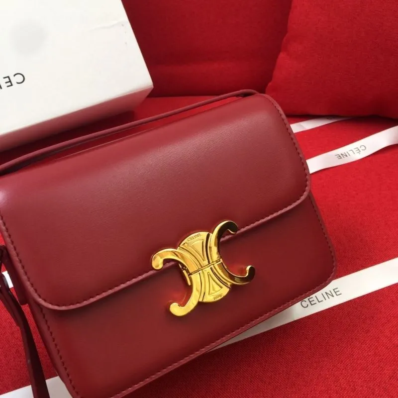 Celine Red Crossbody Satchel Bag 1211 - Image 4