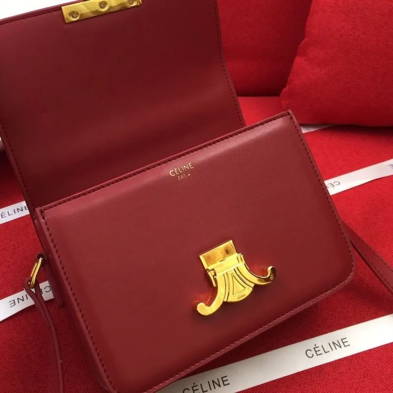 Celine Red Crossbody Satchel Bag 1211 - Image 9
