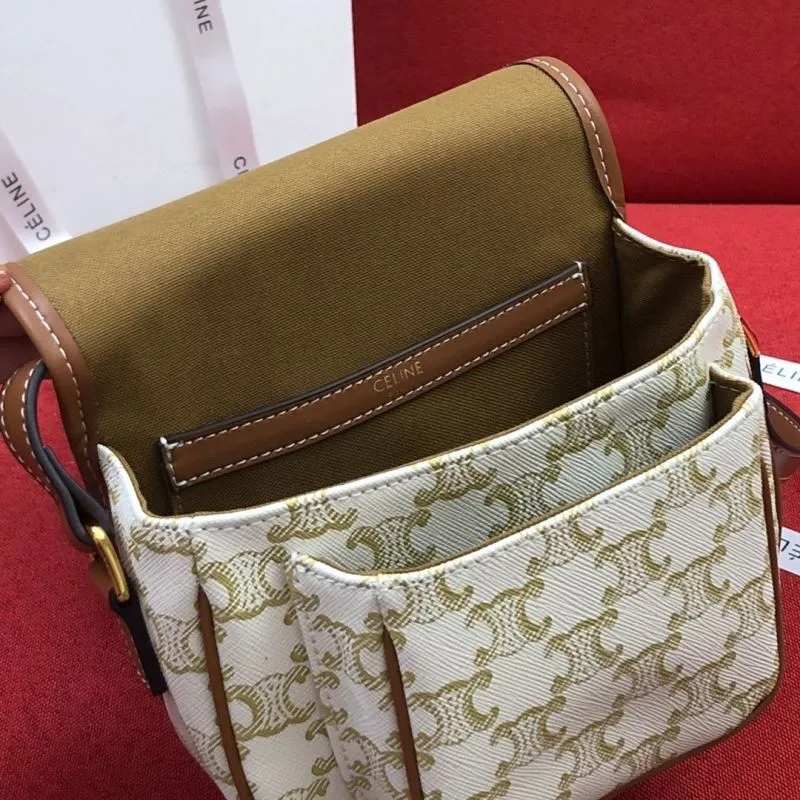 Celine 1815 Beige Brown Saddle Crossbody Bag - Image 8