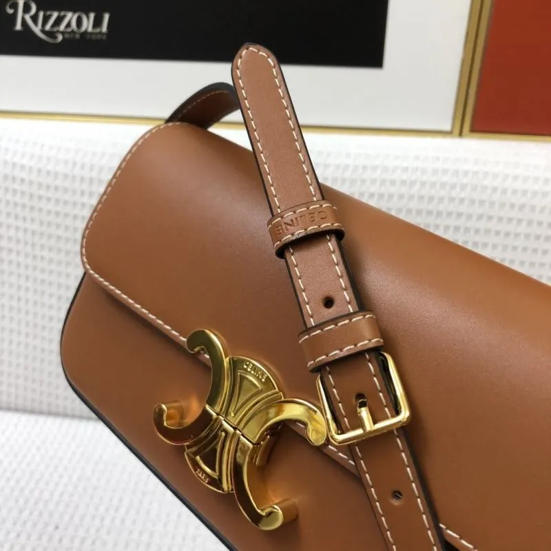 Celine Brown Leather Crossbody Bag 1916 Size 20cm - Image 4