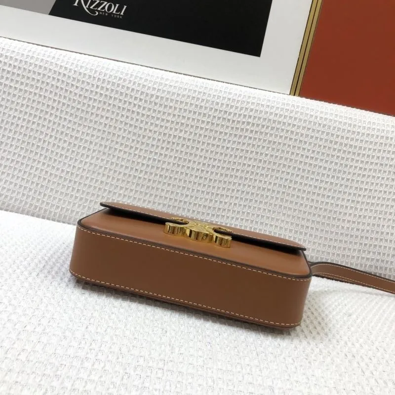 Celine Brown Leather Crossbody Bag 1916 Size 20cm - Image 7