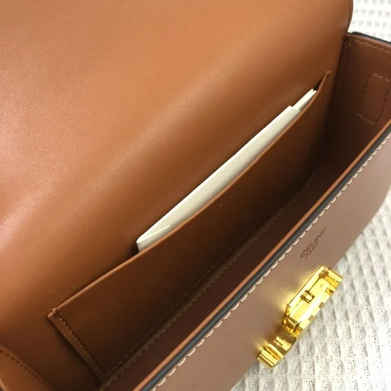 Celine Brown Leather Crossbody Bag 1916 Size 20cm - Image 9