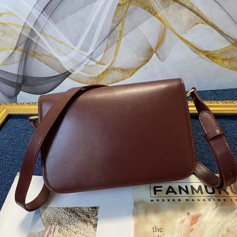 Celine Burgundy Leather Satchel Crossbody Bag - Image 3