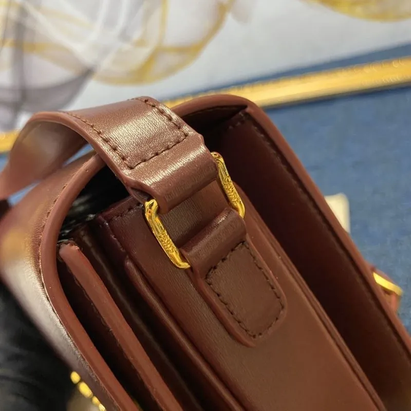 Celine Burgundy Leather Satchel Crossbody Bag - Image 6
