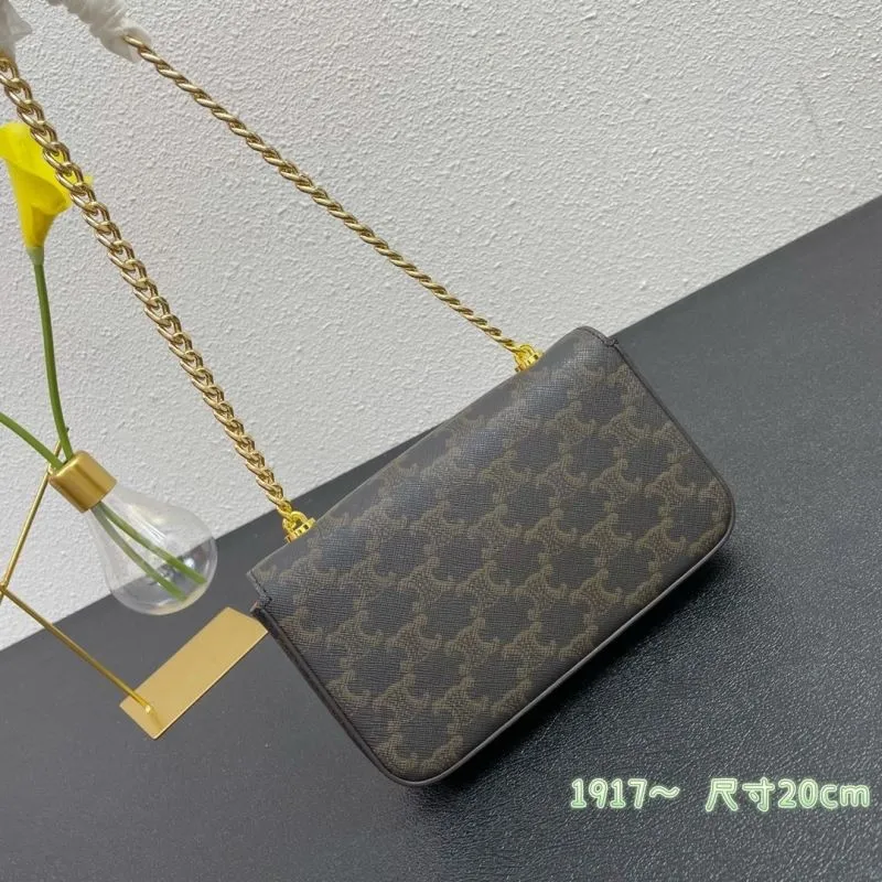 Celine Monogram Chain Satchel Bag 20cm SKU 694 - Image 3