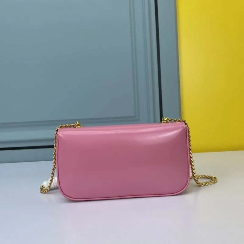 Celine Pink Leather Chain Satchel Bag 695 - Image 3