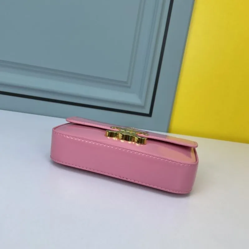 Celine Pink Leather Chain Satchel Bag 695 - Image 4