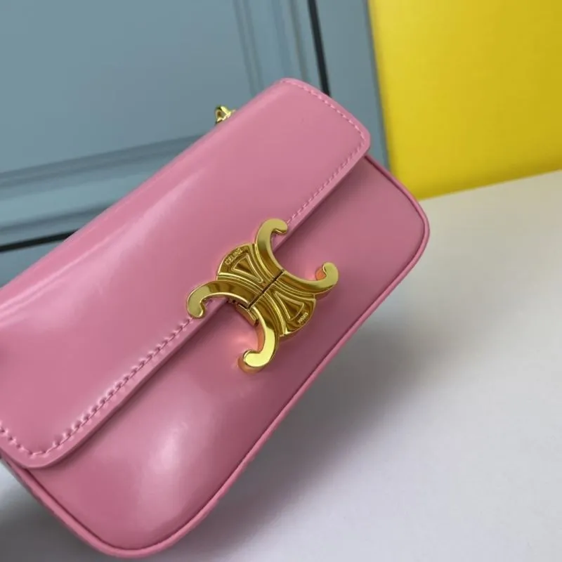 Celine Pink Leather Chain Satchel Bag 695 - Image 5