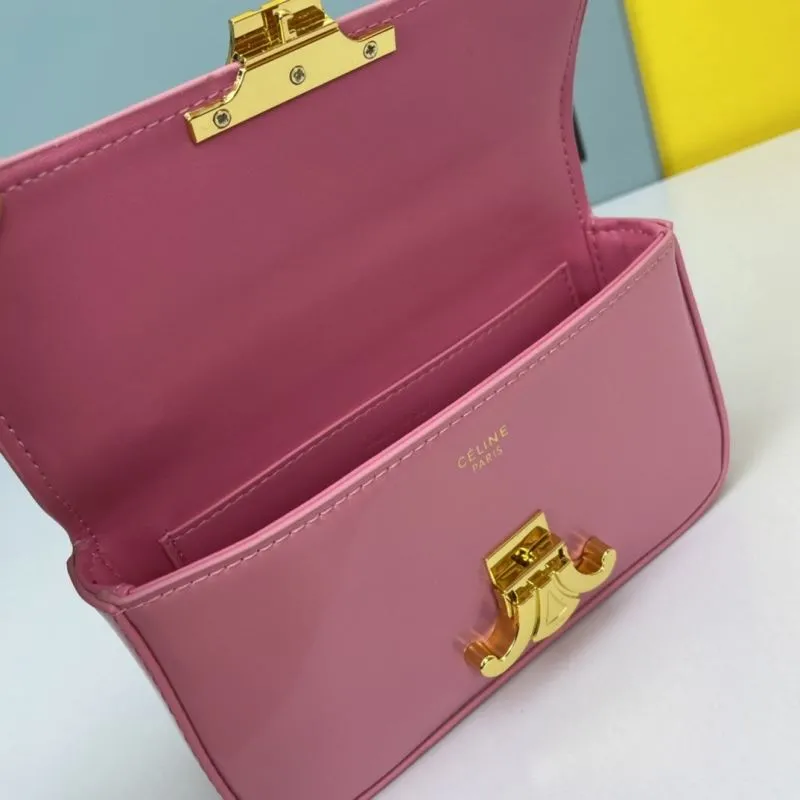Celine Pink Leather Chain Satchel Bag 695 - Image 8