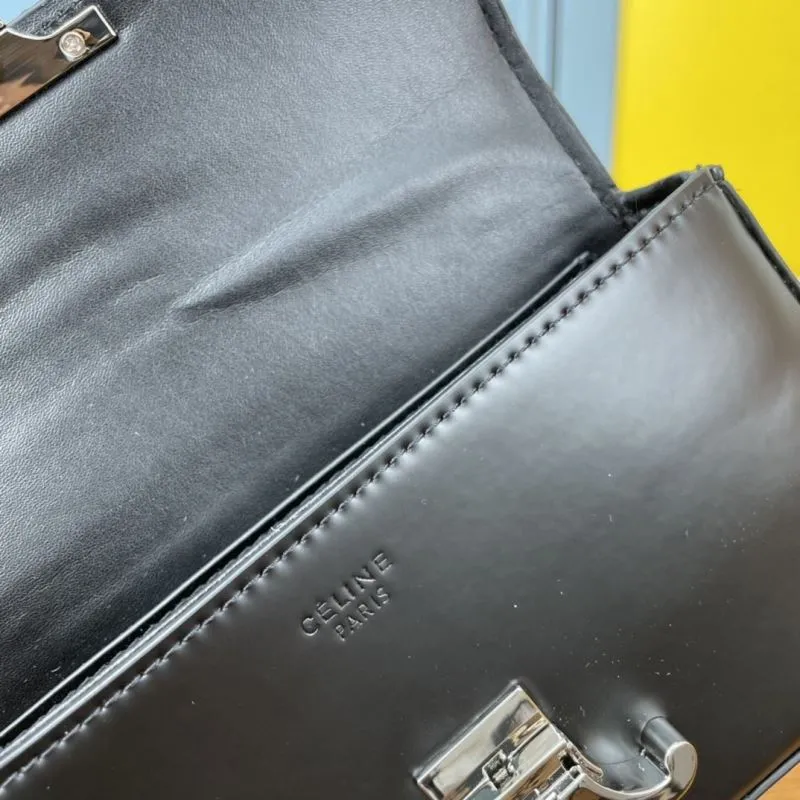 Celine Black Chain Satchel Bag 696 - Image 8