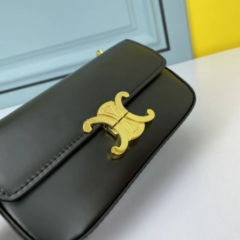 Celine Black Leather Chain Satchel Bag 697 - Image 5