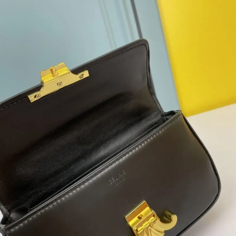 Celine Black Leather Chain Satchel Bag 697 - Image 7