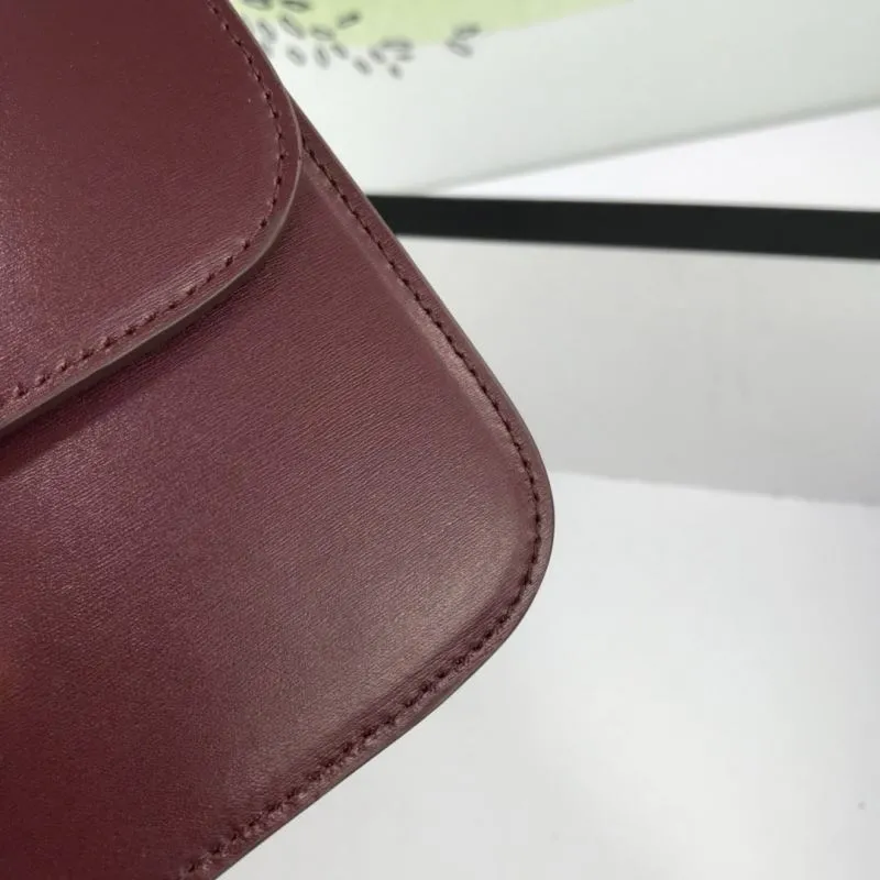 Celine Burgundy Leather Satchel Crossbody Bag - Image 6
