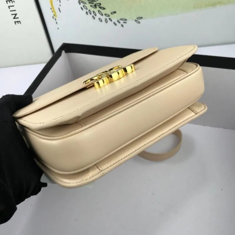 Celine Beige Leather Satchel Bag 701 - Image 3