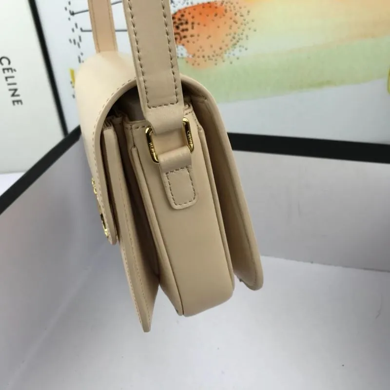 Celine Beige Leather Satchel Bag 701 - Image 4