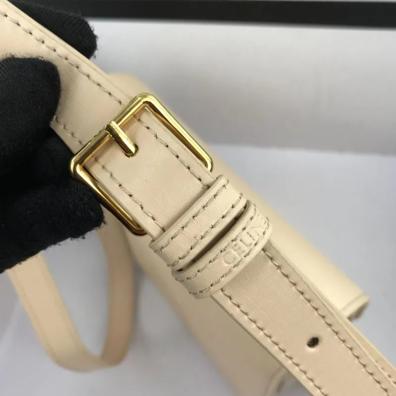 Celine Beige Leather Satchel Bag 701 - Image 6