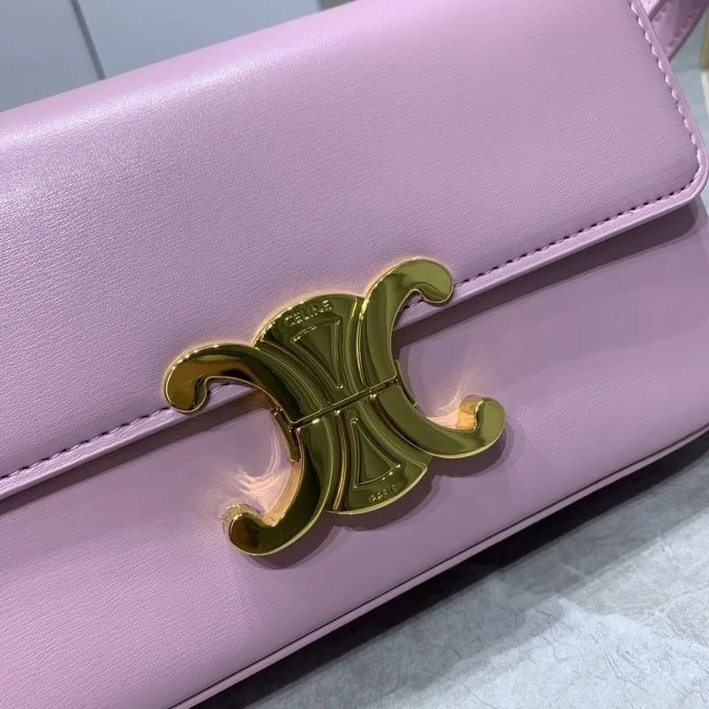 Celine Pink Leather Satchel Bag - Image 4