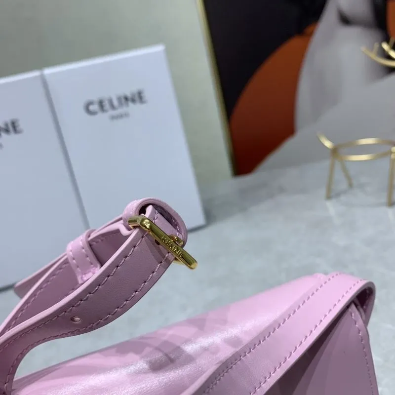 Celine Pink Leather Satchel Bag - Image 6
