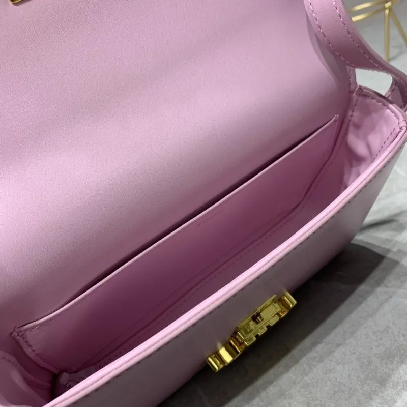 Celine Pink Leather Satchel Bag - Image 8