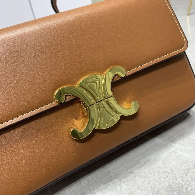 Celine Brown Leather Satchel Bag 703 - Image 4