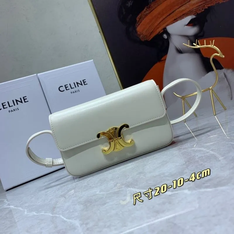 Celine White Leather Satchel Bag 704