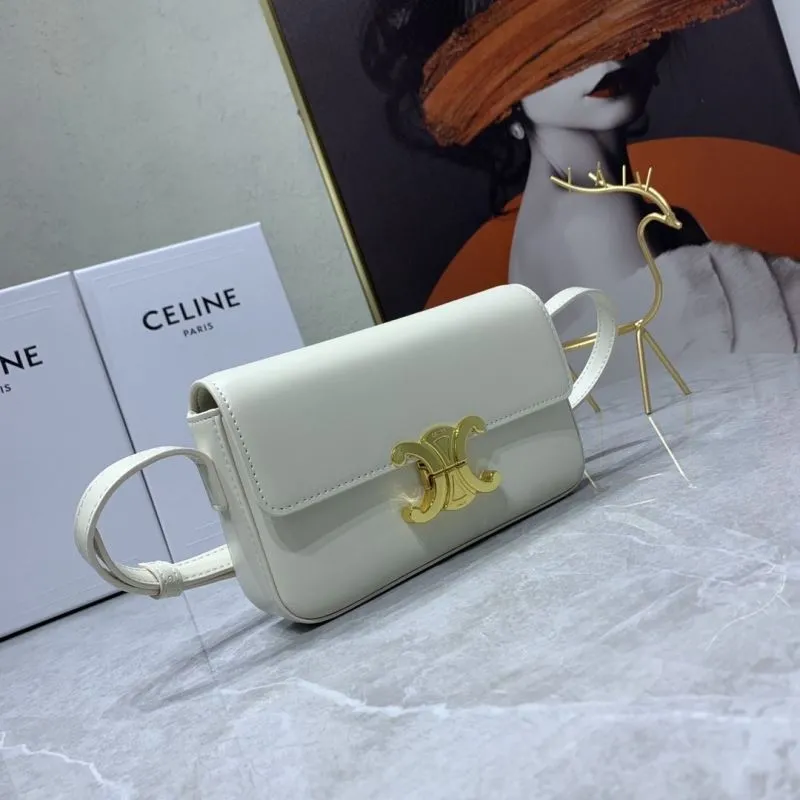 Alternative view of Celine White Leather Satchel Bag 704