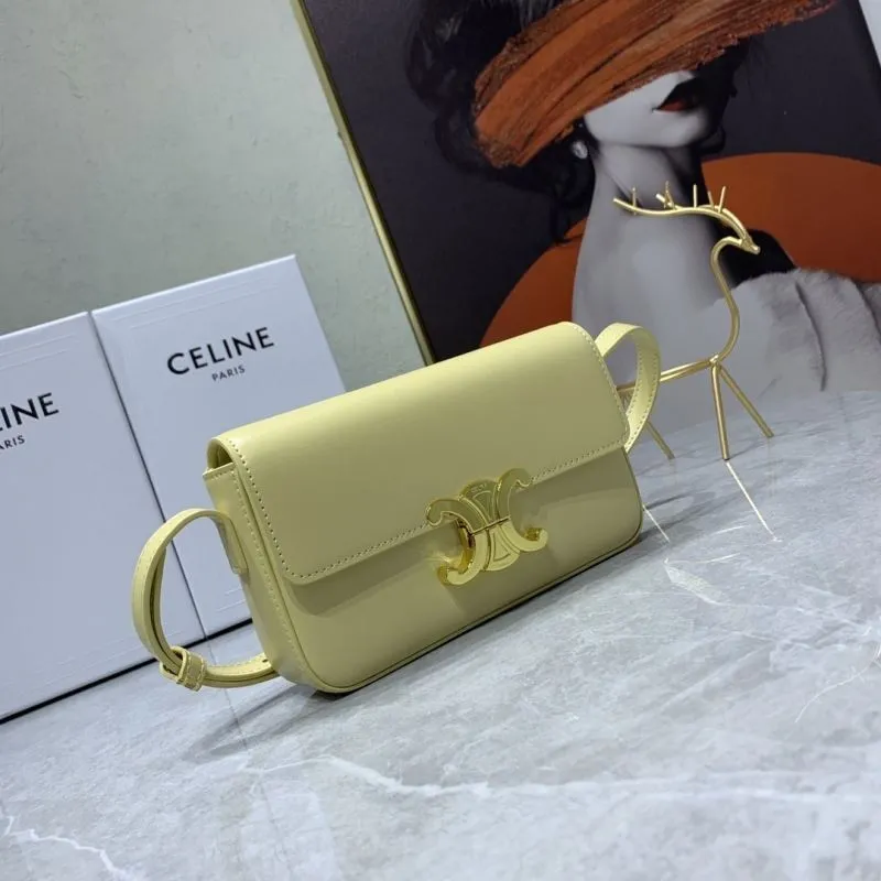 Alternative view of Celine Pale Yellow Leather Satchel Bag 705