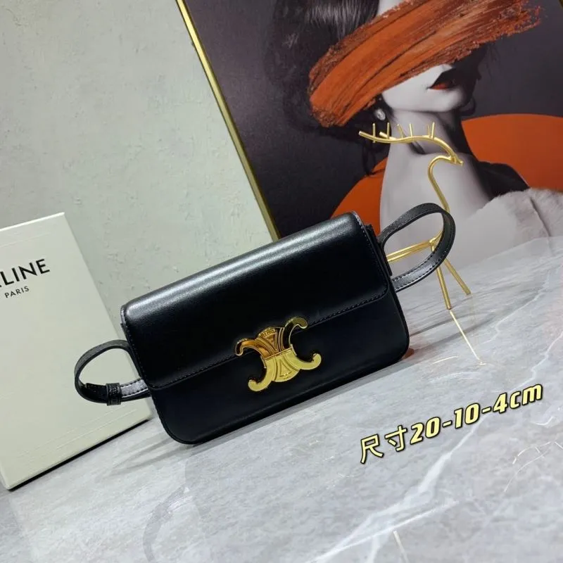 Celine Black Leather Satchel Bag 706