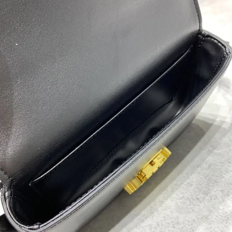 Celine Black Leather Satchel Bag 706 - Image 8