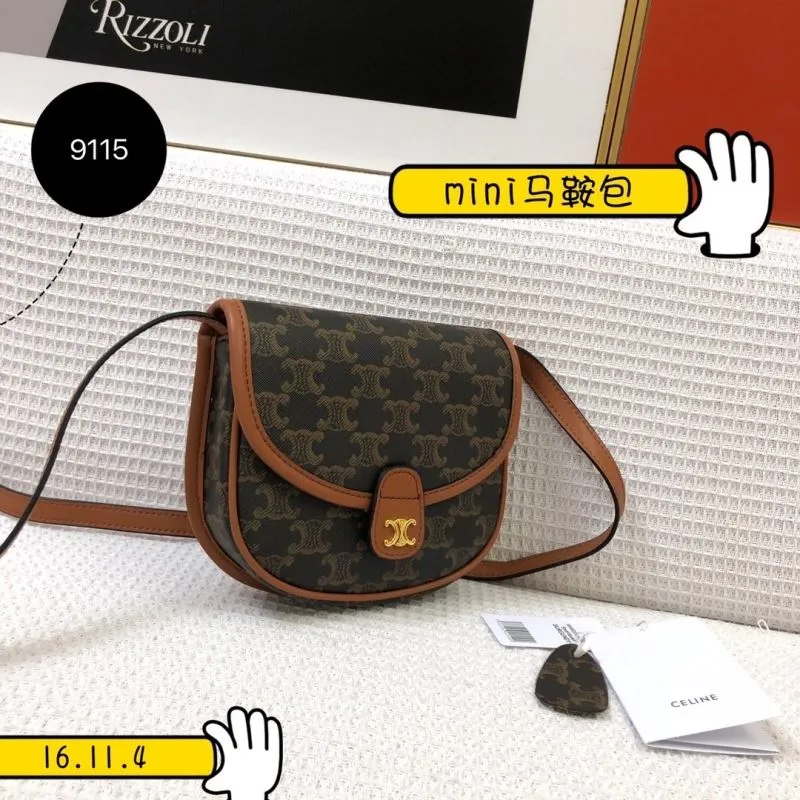 Alternative view of Celine Mini Saddle Bag 9115 Brown