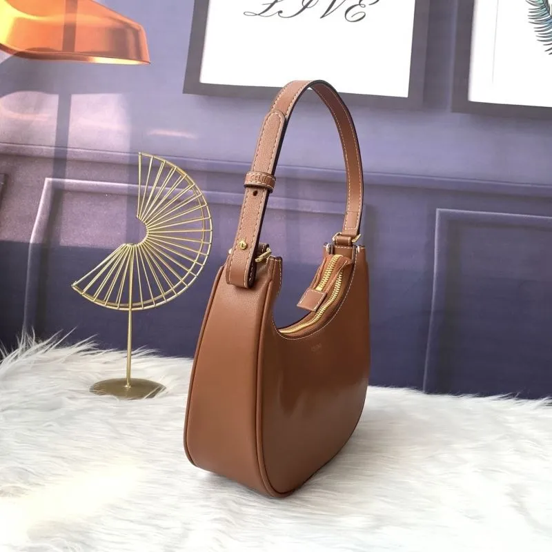 Celine Brown Leather Hobo Shoulder Bag - Image 3
