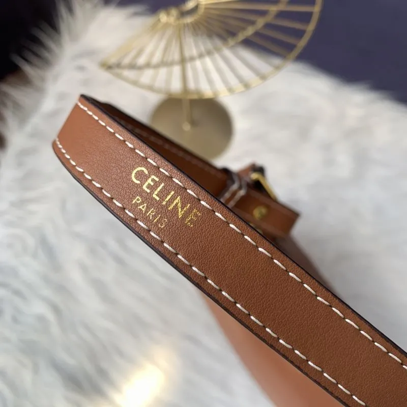 Celine Brown Leather Hobo Shoulder Bag - Image 5