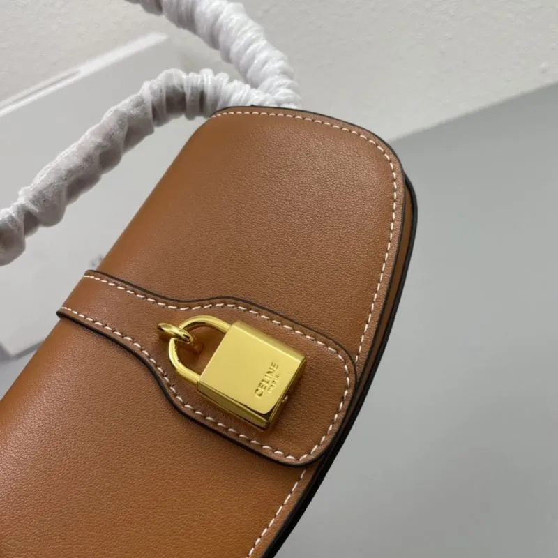 Celine Brown Leather Shoulder Bag 3049 18cm - Image 4