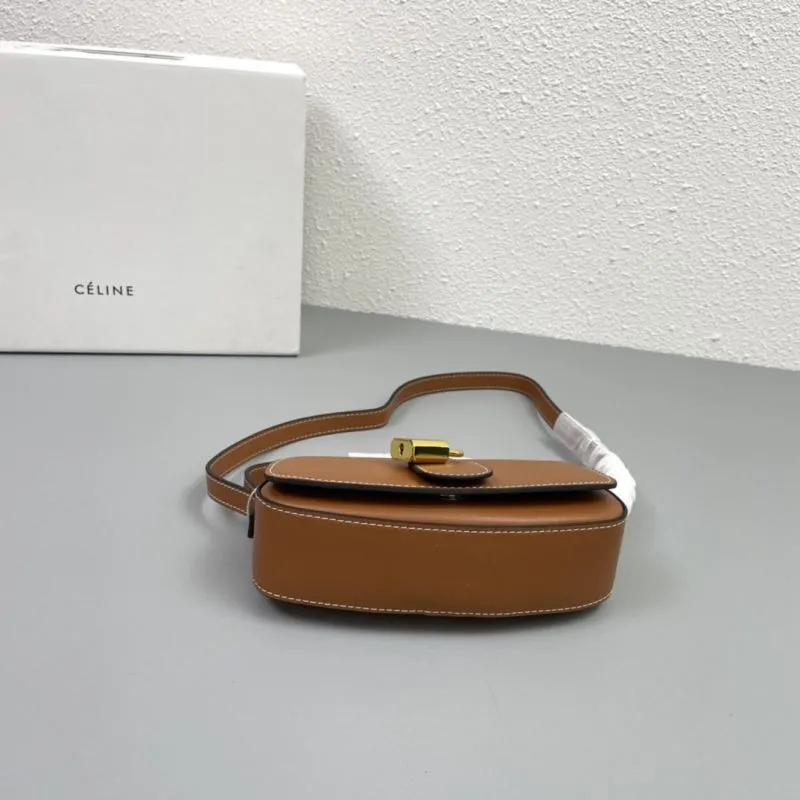 Celine Brown Leather Shoulder Bag 3049 18cm - Image 7