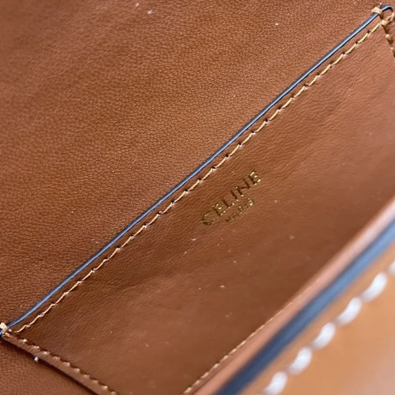 Celine Brown Leather Shoulder Bag 3049 18cm - Image 9