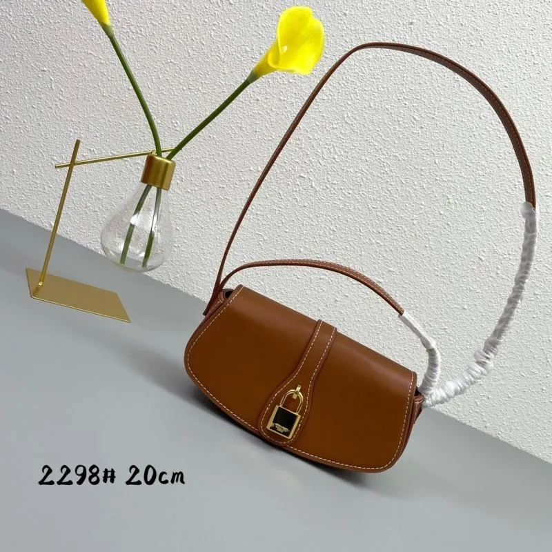 Celine Brown Leather Shoulder Bag 2298 20cm