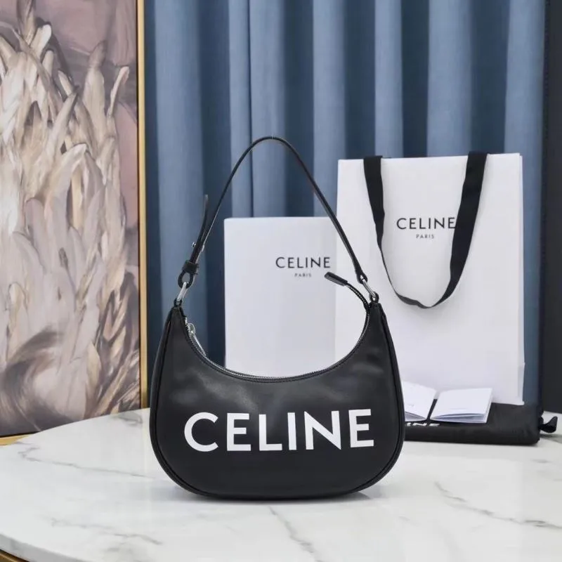 Celine Black Leather Shoulder Bag