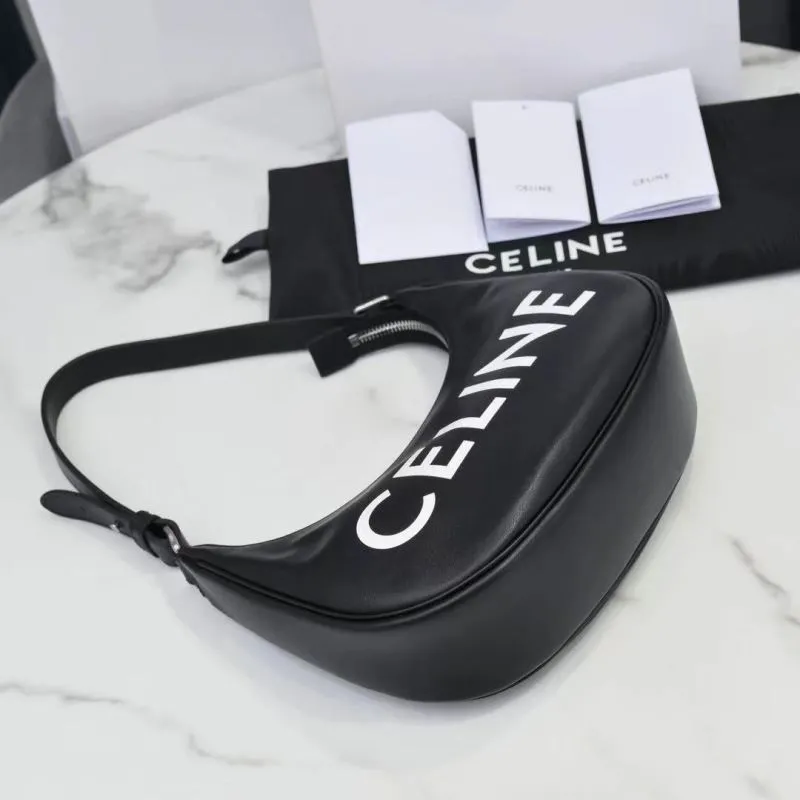 Celine Black Leather Shoulder Bag - Image 4