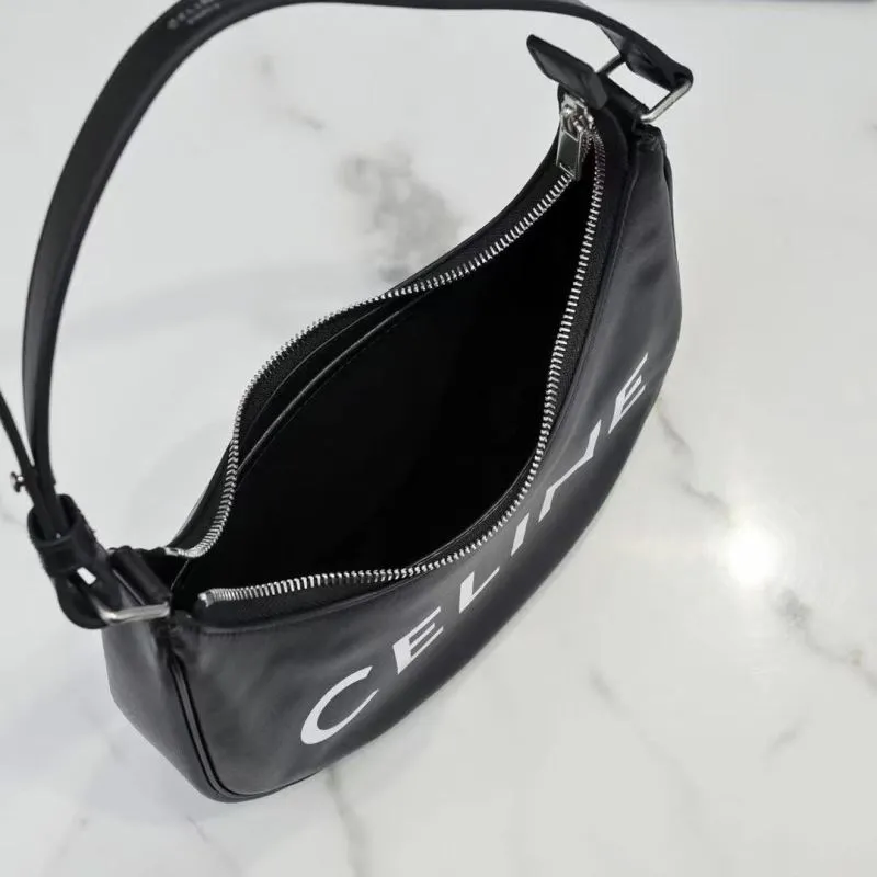 Celine Black Leather Shoulder Bag - Image 6